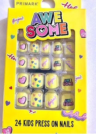 Накладні нігті для дітей primark. новинка! самоклеючі