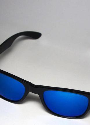 Сонцезахисні окуляри вайфаер рб uv400 чорно-сині wayfarer black blue