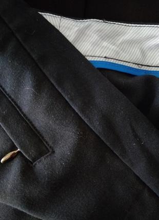 Р 18 / 52-54 стильные базовые офисные темно синие прямые штаны брюки стрейчевые m&s7 фото