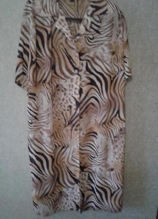Длинная туника в тигровый принт