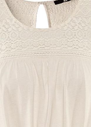 Бежевое платье с кружевом h&m