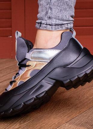 Жіночі сникеры fashion button 1745 36 розмір 23 см bf чорний