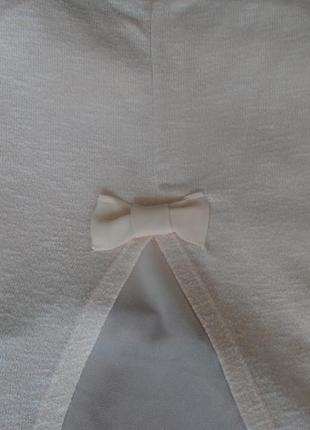 Стильная блуза пудрового цвета с шифоновой вставкой и бантом на спине3 фото