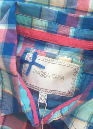 Женская рубашка в клеточку piazza italia5 фото