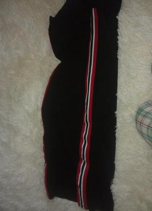 Трикотажне плаття футляр з лампасами9 фото