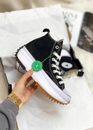 Converse birds star hike масивні чорні кеди конверси на високій підошві жіночі масивні високі чорні кеді тренд весна літо осінь