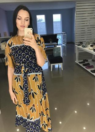 Zara шифонова сукня міді xs s m5 фото
