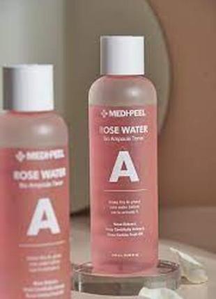 Ампульный тонер с экстрактом розы 500 мл medi-peel rose water bio ampoule toner3 фото