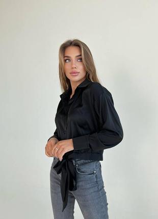 Чёрная рубашка блуза2 фото