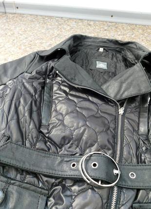 Куртка-косуха morena сочетание натуральной кожи и плащевой ткани6 фото