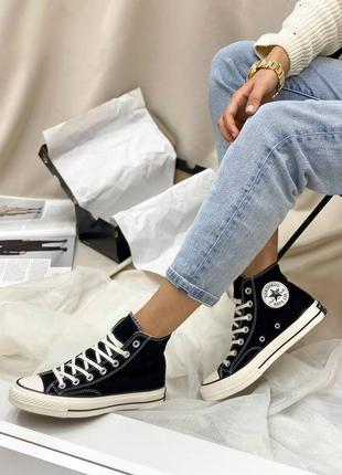 Converse chuck 70 classic high top класичні чорні кеди конверсы високі весна літо осінь демисезонные женские черные классические кеды2 фото