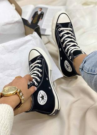 Converse chuck 70 classic high top класичні чорні кеди конверсы високі весна літо осінь демисезонные женские черные классические кеды3 фото