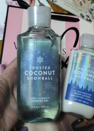 Гель для душу frosted coconut snowball bath and body works bbw оригінал сша2 фото