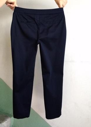 Р 8 / 42-44 стильні базові офісні темно сині укорочені 7/8 штани штани бавовна стрейчеві dp4 фото