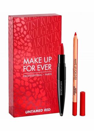 Набір помада і олівець для губ make up for ever untamed red