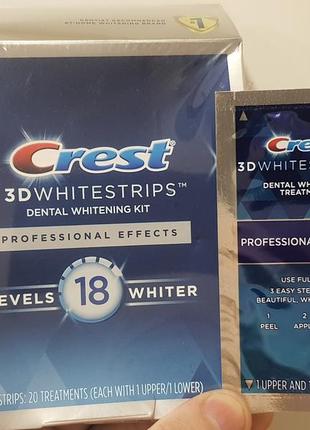 Отбеливающие полоски crest 3d white whitestrips professional effects (сша) - упаковка (курс 20дней)1 фото