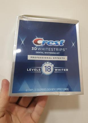 Відбілювальні смужки crest 3d white whitestrips professional effects (ша) — паковання (курс 20 дальнє)3 фото