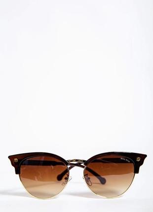 Стильные коричневые женские очки круглые женские очки кошачий глаз женские солнцезащитные очки