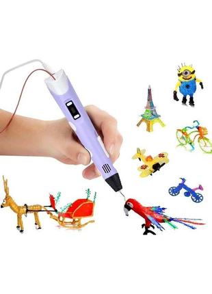 3d-ручка для малювання 3d pen в комплекті з різнокольоровим пластиком