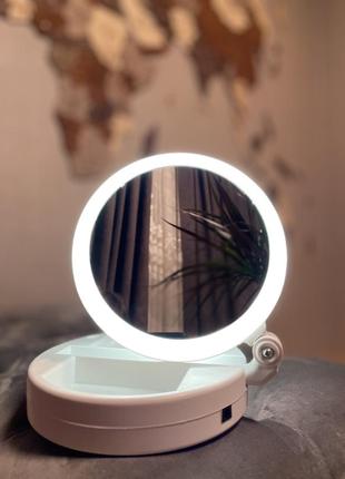 Складное косметическое зеркало для макияжа круглое увеличительное 10x my fold away...