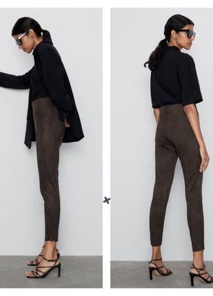Замшеві жіночі штани штани під замшу джеггінси коричневі жіночі owens cos rundholz6 фото
