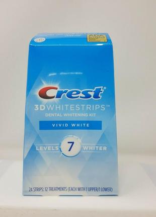 Відбілюючі смужки crest 3d whitestrips vivid white (сша) - упаковка (12пакетиков)