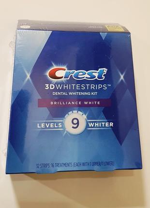 Отбеливающие полоски crest 3d whitestrips brilliance white (сша) - упаковка (курс 16дней)