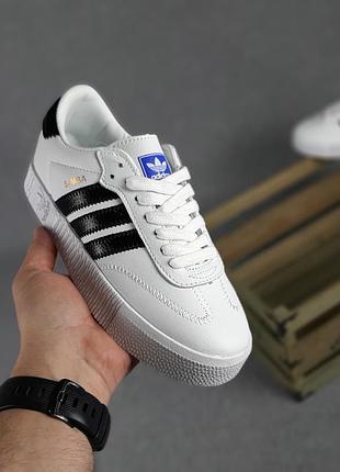 Женские кроссовки adidas samba triple white