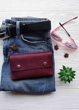 Кожаный кошелек, ручная работа