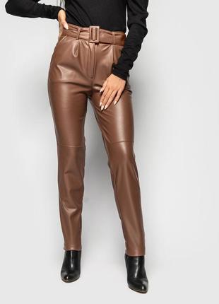 Кожаные брюки mulan коричневый