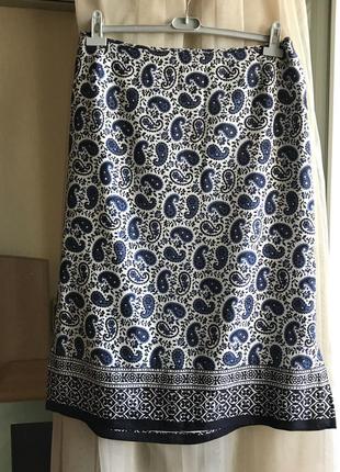Люксовая шелковая юбка marina rinaldi, италия.8 фото