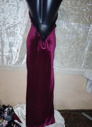 Бархатное велюровое платье макси в бельевом стиле оксамитова велюрова вечірня сукня2 фото