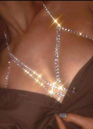 Чокер серебро вечерний на грудь ожерелье1 фото