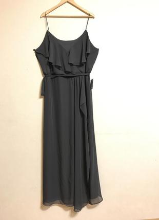 Вечернее длинное платье в пол нарядное серое nouvelle2 фото