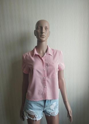 Женская укороченная рубашка bershka размер  xs.1 фото