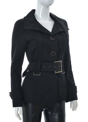 Пиджак-плащ чёрный zara куртка на поясе классика плащевка ветровка женственная