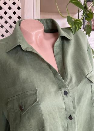Стильная женская льняная блуза рубашка5 фото