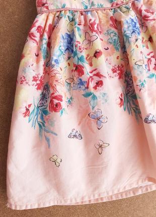 Ошатне пудровое сукні з квітковим принтом 6-9 міс4 фото