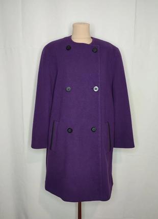 Пальто фіолетове, бузкове, вовняне, вовна1 фото