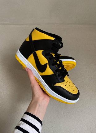 Кросівки dunk hight black yellow кросівки