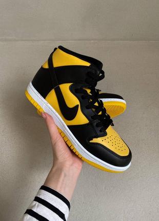 Кросівки dunk hight black yellow кроссовки