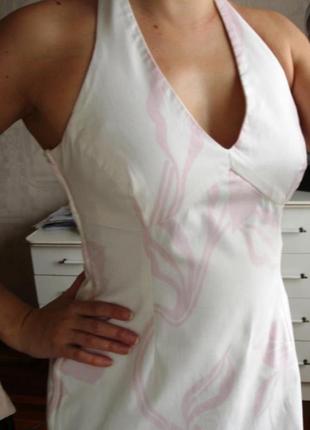 Ніжний біло-рожевий сарафан з відкритою спиною5 фото