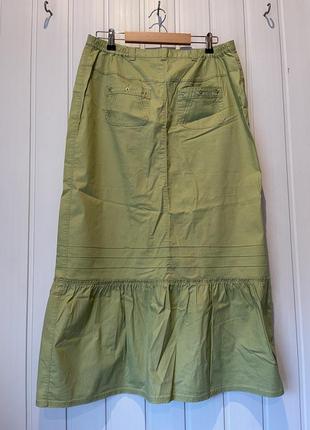 Салатовая юбка из «плащевки»8 фото