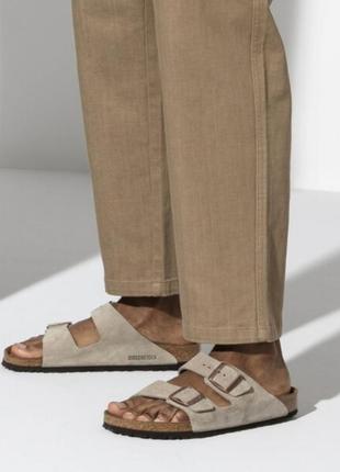 Birkenstock замшевые мужские шлепанцы