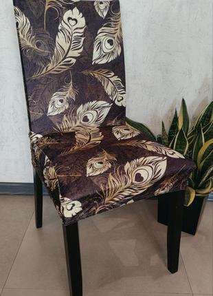 Чехлы на стулья велюровые абстракции разные узоры