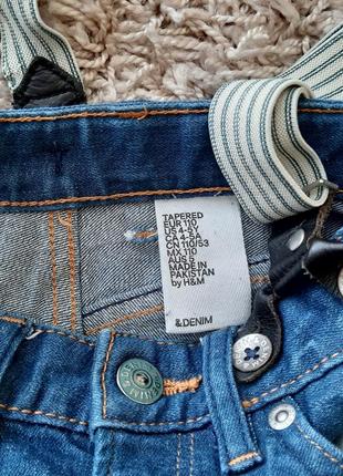 Стильні джинси з підтяжками h&m 110 розміру.8 фото