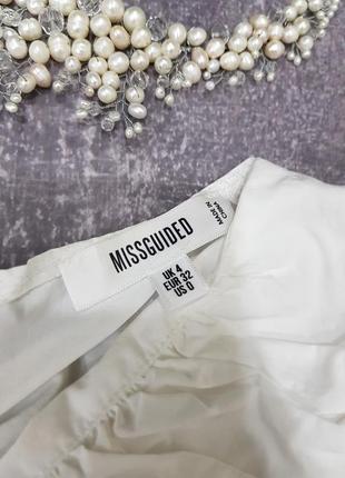 Біла блуза сорочка пишні об'єднання роз'ємні рукави-ліхтарики пуфи misguided6 фото