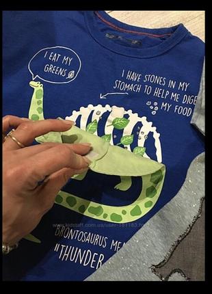 2 футболки некст 3-4 года футболка с динозавром дино2 фото