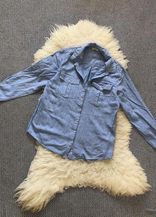 Лляна сорочка льон натуральна базова вільна