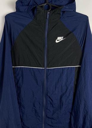 Куртка nike чорна синя спортивна куртка легка найк оригінал весна з капюшоном бігова2 фото